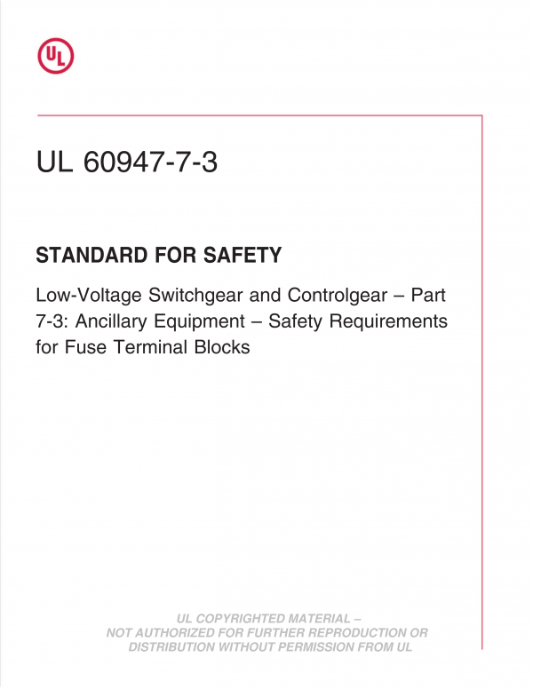 UL 60947-7-3 PDF UL 60947-7-3 PDF